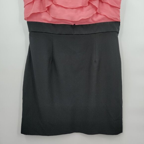 IZ Byer Flutter Sleeve Ruffled Colorblock Bodycon Mini Dress Small Women Pink - Picture 5 of 15